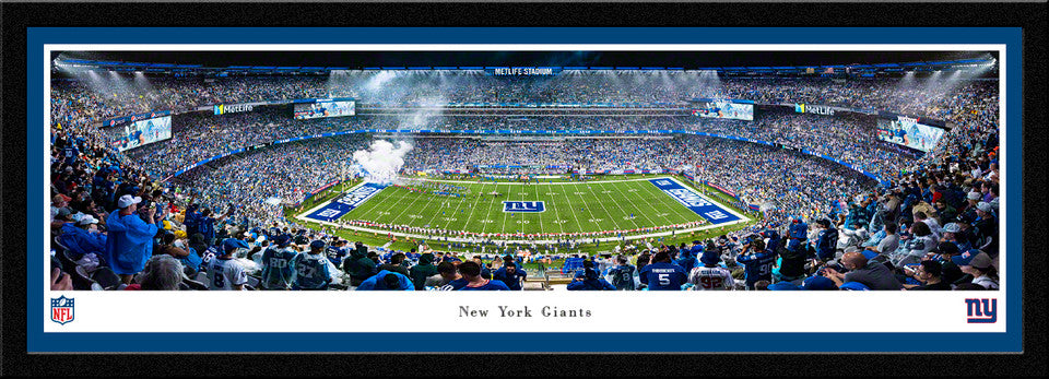New York Giants Night Game at MetLife Stadium Panoramic Picture Fan Cave Decor by Blakeway Panoramas
