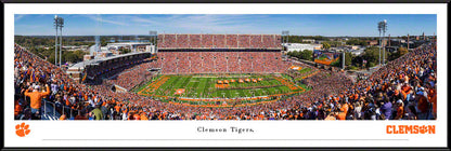 Clemson Tigers Football Run Out Panoramic Picture - Memorial Stadium Fan Cave Decor by Blakeway Panoramas