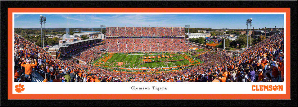 Clemson Tigers Football Run Out Panoramic Picture - Memorial Stadium Fan Cave Decor by Blakeway Panoramas