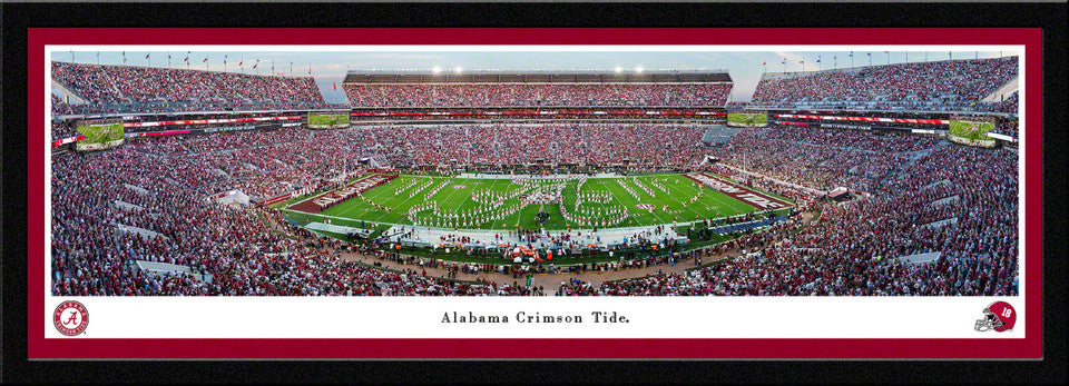 Alabama Crimson Tide Marching Band Panoramic Picture - Bryant-Denny Stadium Fan Cave Decor by Blakeway Panoramas