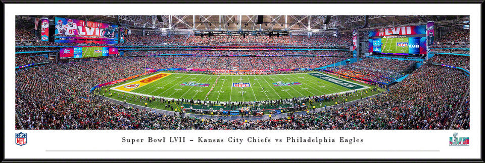 2023 Super Bowl LVII Kickoff Panoramic Picture - Kansas City Chiefs vs. Philadelphia Eagles by Blakeway Panoramas.