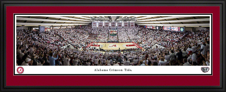 Alabama Crimson Tide Basketball Panoramic Picture - Coleman Coliseum Fan Cave Decor by Blakeway Panoramas