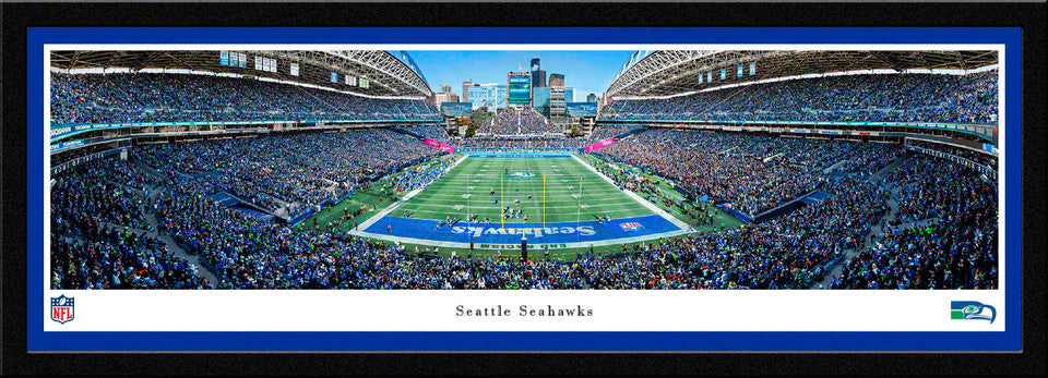 Seattle Seahawks Throwback Game End Zone Panoramic Picture - NFL Fan Cave Decor - Lumen Field by Blakeway Panoramas
