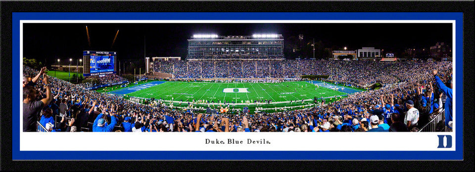 Duke Blue Devils Football Panoramic Picture - Wallace Wade Stadium Fan Cave Decor by Blakeway Panoramas