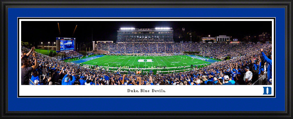 Duke Blue Devils Football Panoramic Picture - Wallace Wade Stadium Fan Cave Decor by Blakeway Panoramas