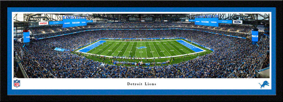 Detroit Lions Panoramic Picture - Ford Field NFL Fan Cave Decor by Blakeway Panoramas