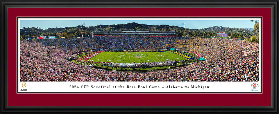 2024 Rose Bowl Game Kickoff Panoramic Picture - Michigan Wolverines vs. Alabama Crimson Tide by Blakeway Panoramas