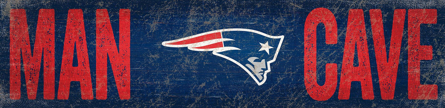 New England Patriots Distressed Man Cave Sign by Fan Creations