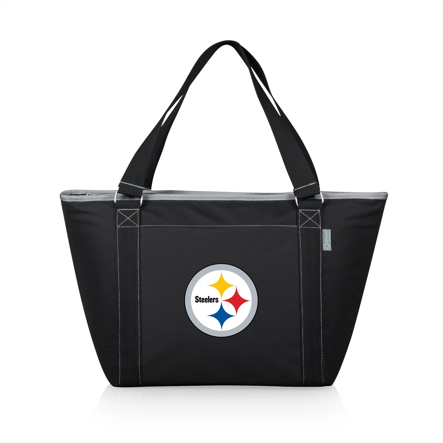Pittsburgh Steelers NFL Topanga Cooler Tote Bag, 24-can insulated soft-sided cooler, black, officially licensed.