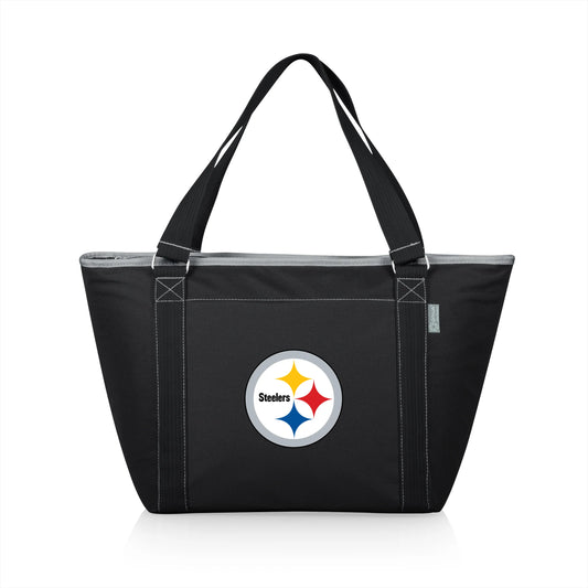 Pittsburgh Steelers NFL Topanga Cooler Tote Bag, 24-can insulated soft-sided cooler, black, officially licensed.