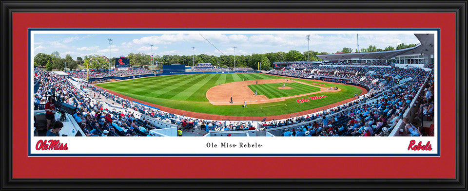 Ole Miss Rebels Baseball Panoramic Fan Cave Decor - Oxford-University Stadium / Swayze Field Picture Blakeway Worldwide Panoramas