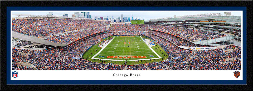 Chicago Bears End Zone Panoramic Picture - Soldier Field Fan Cave Decor by Blakeway Panoramas