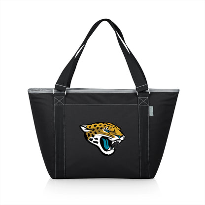 Jacksonville Jaguars NFL Topanga Cooler Tote Bag, 24-can insulated soft-sided cooler, black, officially licensed.