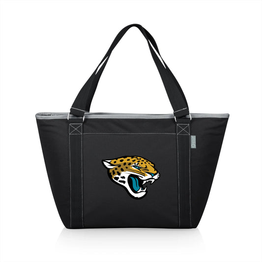 Jacksonville Jaguars NFL Topanga Cooler Tote Bag, 24-can insulated soft-sided cooler, black, officially licensed.