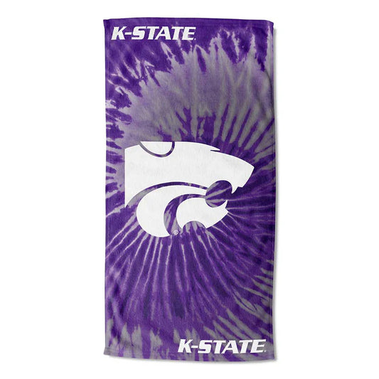 Stand out with this Kansas State Wildcats tie-dye towel, 30x60 inches. Soft cotton-poly, perfect for pool or beach days.