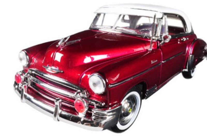 1950 Chevrolet Bel Air Burgundy with White Roof 1/18 Diecast Model Car by Motormax