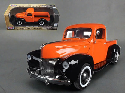 1940 Ford Pickup Truck Orange "Timeless Classics" 1/18 Diecast Model Car by Motormax