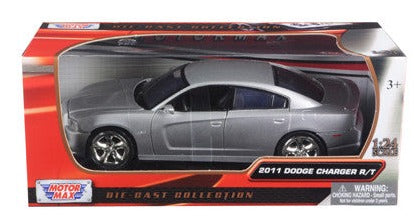 2011 Dodge Charger R/T Hemi Silver 1/24 Diecast Model Car by Motormax