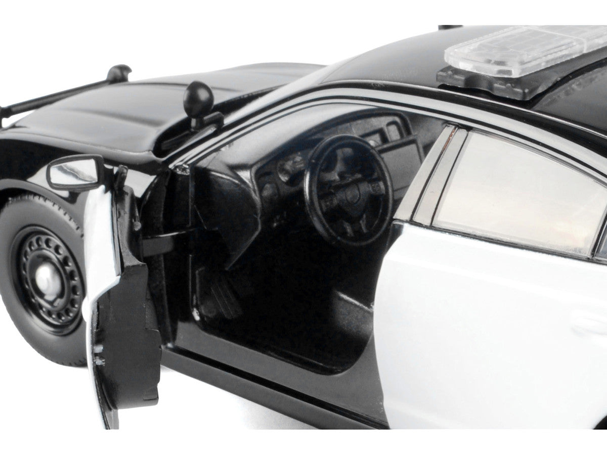 2023 Dodge Charger Pursuit Police Car Black and White "Law Enforcement and Public Service" Series 1/24 Diecast Model Car by Motormax