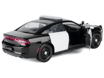 2023 Dodge Charger Pursuit Police Car Black and White "Law Enforcement and Public Service" Series 1/24 Diecast Model Car by Motormax