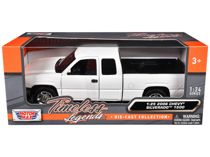 2006 Chevrolet Silverado 1500 Pickup Truck White "Timeless Legends" Series 1/25 Diecast Model Car by Motormax