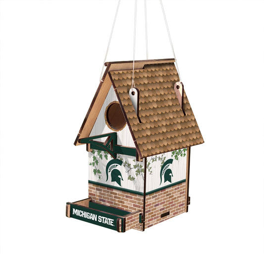 Show your team spirit and love of birds with this officially licensed Michigan State Spartans birdhouse. Constructed of MDF, this birdhouse features vibrant team graphics and colors. Its 15" x 15".