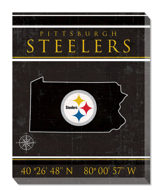 Pittsburgh Steelers 16" x 20" Canvas Sign by Fan Creations