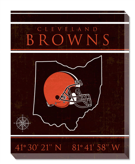 Cleveland Browns Coordinates 16" x 20" Canvas Sign by Fan Creations