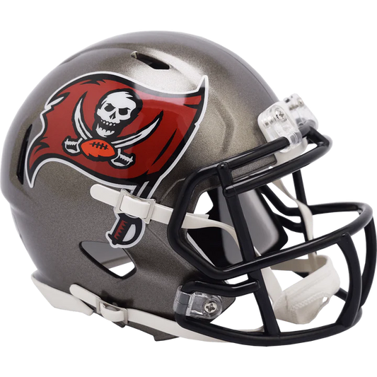 Tampa Bay Buccaneers 1997-2013 throwback speed mini helmet, 5.5 inch half scale, metal faceguard, Riddell