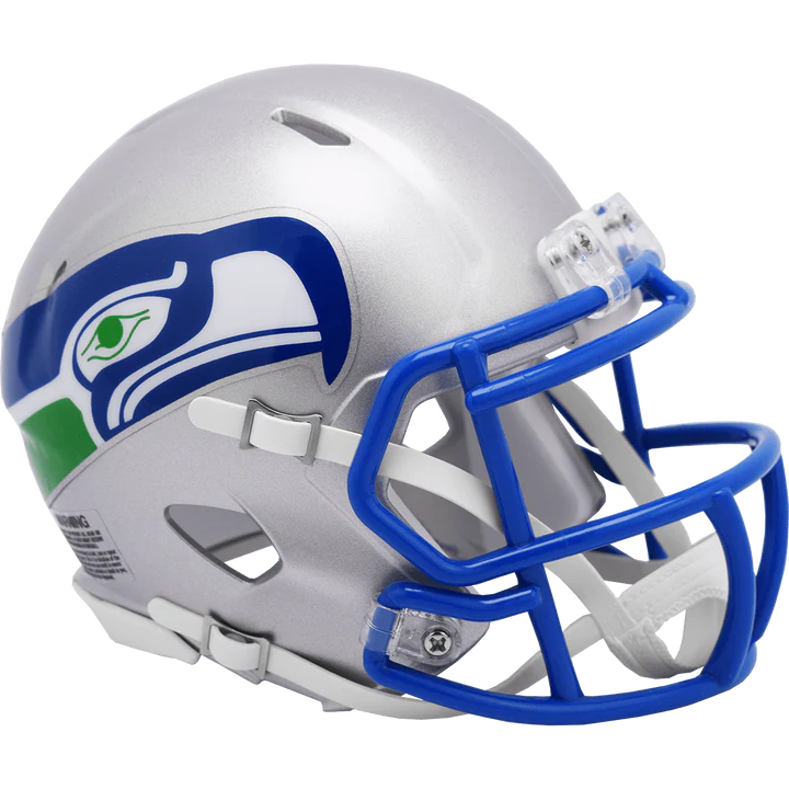 Seattle Seahawks 1983–2001 Throwback Speed Mini Helmet by Riddell, 5.5" collectible ideal for display or autographs.