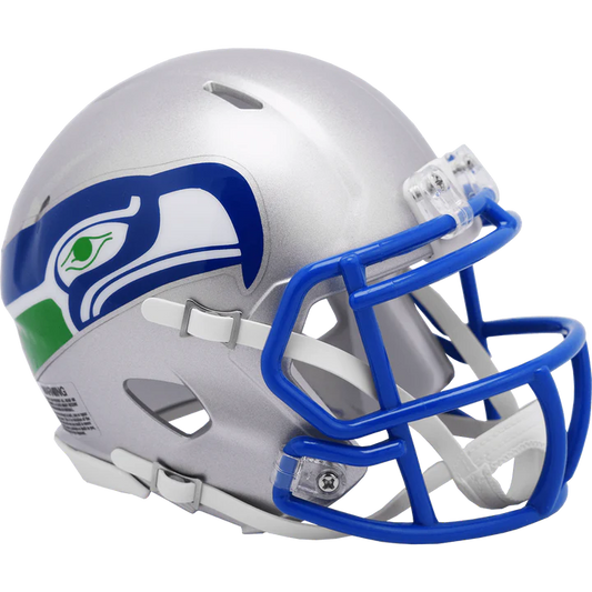 Seattle Seahawks 1983–2001 Throwback Speed Mini Helmet by Riddell, 5.5" collectible ideal for display or autographs.
