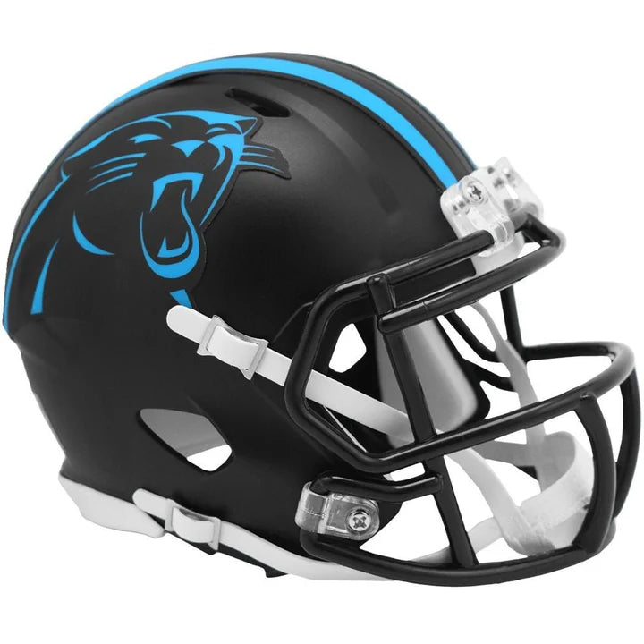 Carolina Panthers 2022 On-Field Alternate Speed Mini Helmet by Riddell, 5.5" collectible for fans and autographs.