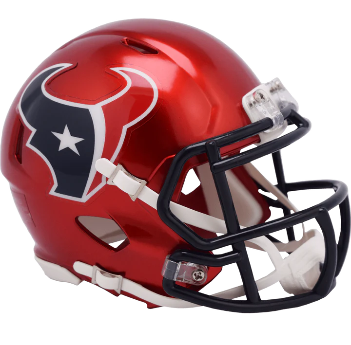 Houston Texans 2024 NFL Speed Mini Helmet by Riddell, 5.5" half-scale collectible, perfect for autographs.