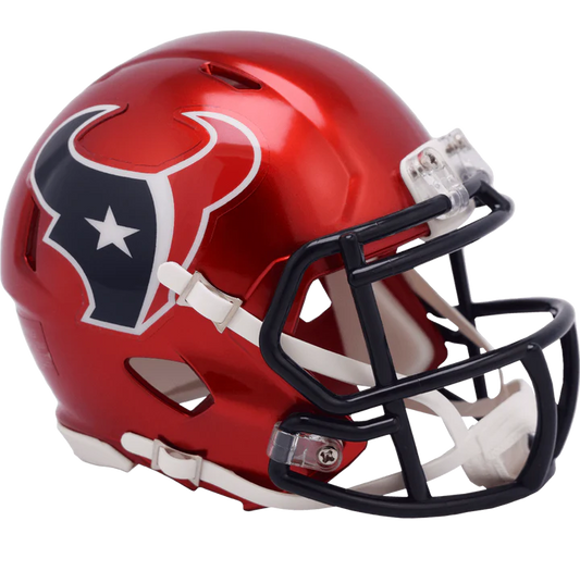 Houston Texans 2024 NFL Speed Mini Helmet by Riddell, 5.5" half-scale collectible, perfect for autographs.