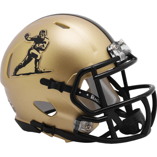 Heisman Trophy NCAA Gold Speed Mini Helmet by Riddell, half-scale collectible perfect for autographs.