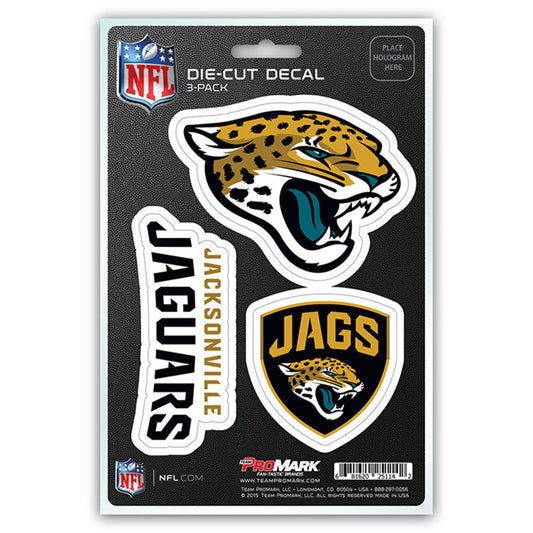 Jacksonville Jaguars 3 pack Die Cut Team Decals by Team Promark