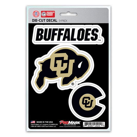 Colorado Buffaloes 3 pack Die Cut Team Decals by Team Promark
