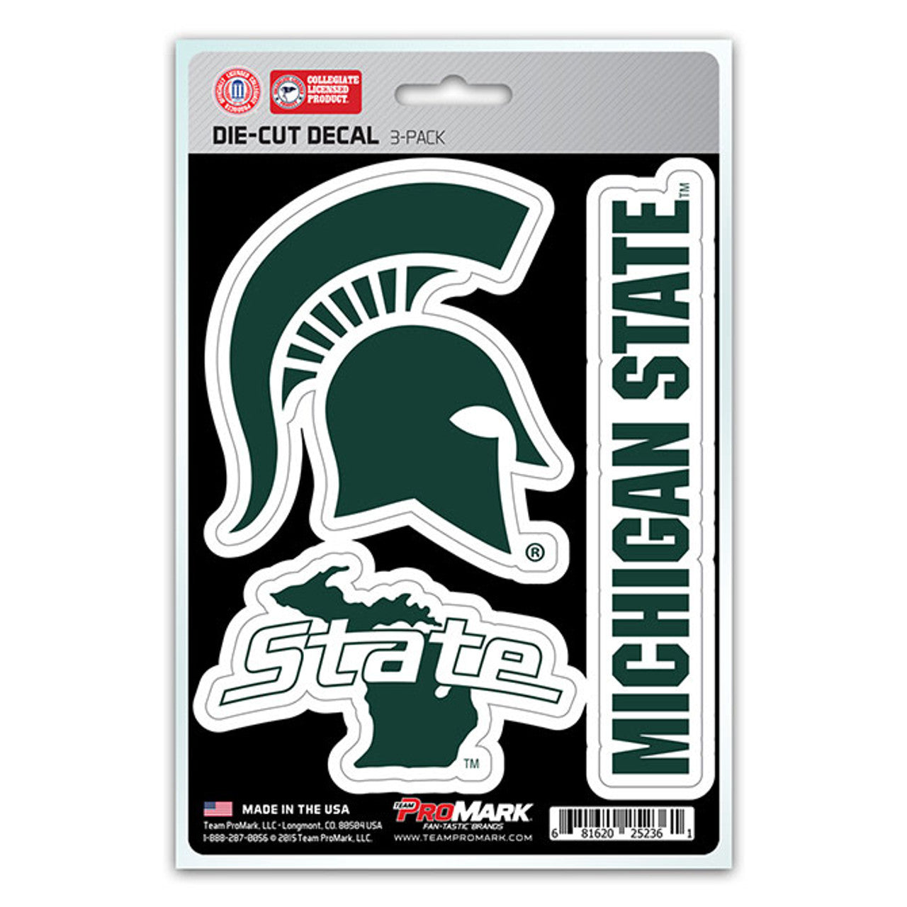 Michigan State Spartans 3 pack Die Cut Team Decals by Team Promark