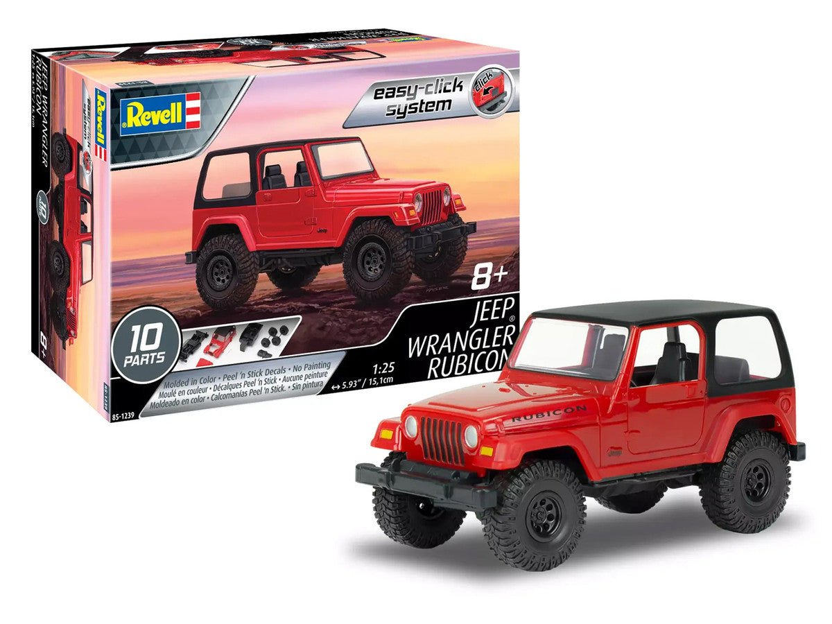 Jeep Wrangler Rubicon 1/25 Scale Skill Level 2 Easy-Click Model Kit by Revell