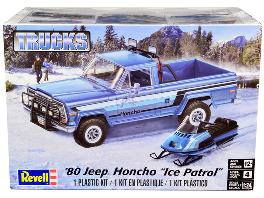 Revell 1980 Jeep Honcho "Ice Patrol" Model Kit: 1/24 scale, skill level 4. Vintage packaging, detailed, officially licensed