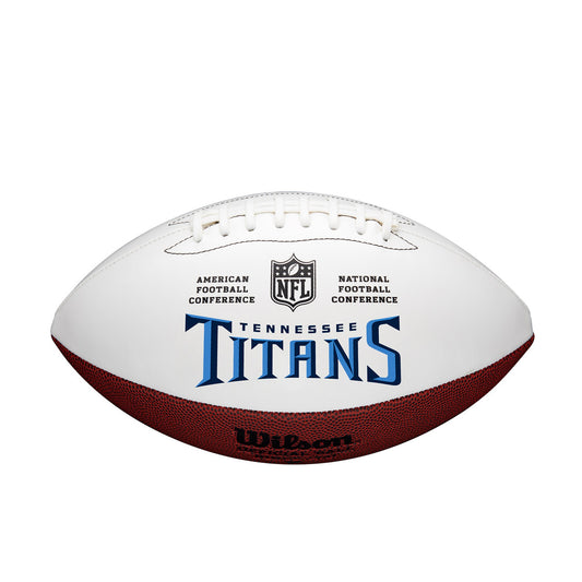 Tennessee Titans full-size autograph football with embroidered logo and white panels by Wilson