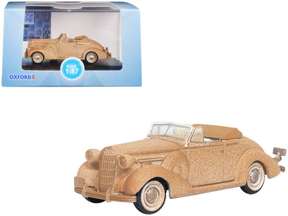 1936 Buick Special Convertible Coupe Beige 1/87 (HO) Diecast Model Car 'Junkyard Project' by Oxford Diecast. Brand new, true-to-scale detail, no openings. 