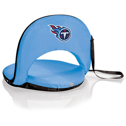 Tennessee Titans NFL Oniva reclining seat in sky blue with cushioned steel frame, six positions, and carry strap