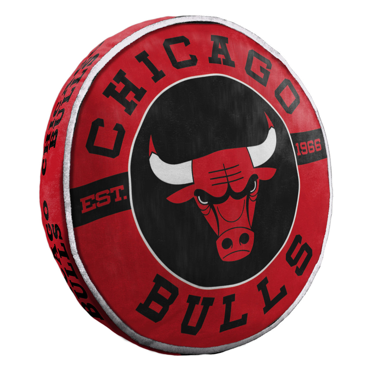 Official Chicago Bulls pillow by Northwest Company, 15-inch round, featuring vibrant team graphics and a comfortable fill.