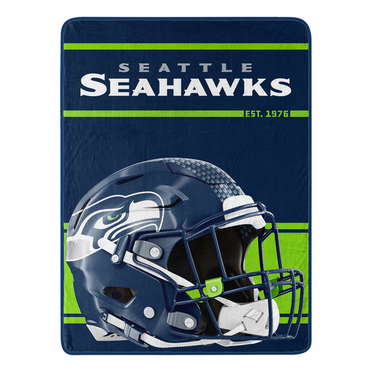 Seattle Seahawks 46" x 60" Micro Raschel Run Design Blanket Rolled by Northwest
