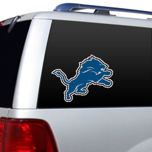 Detroit Lions 12 inch die cut window film with bold NFL graphics, licensed, durable, and quick to apply on most windows.
