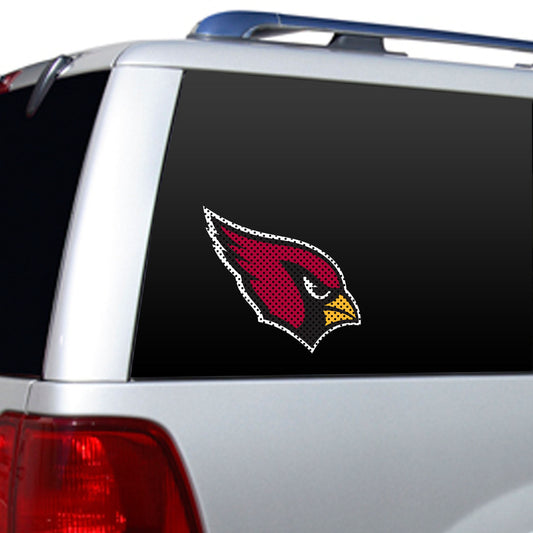 Arizona Cardinals 12 inch die cut window film with NFL licensed graphics, durable design, easy to apply on windows.