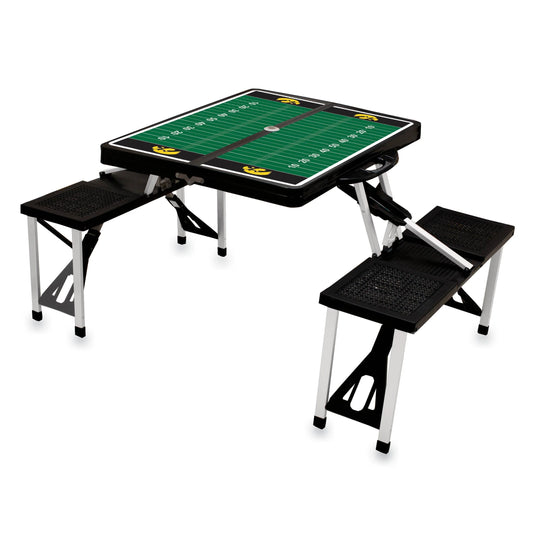 Iowa Hawkeyes Field Design Portable Camping / Picnic / Tailgating Folding Table with Seats by Picnic Time