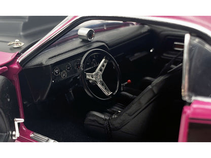 1970 Dodge Challenger T/A Pro Stock "Mopar Performance" Panther Pink with Black Stripes and Black Hood Limited Edition 1/18 Diecast Car by ACME