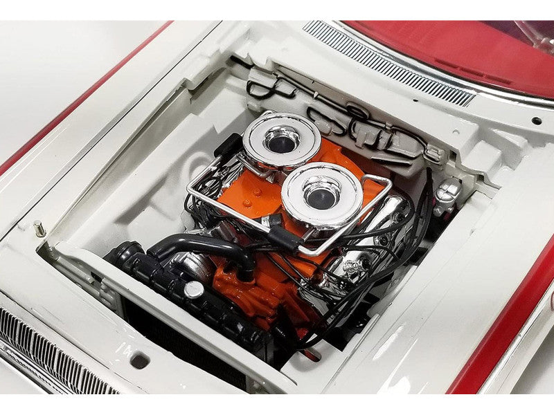 1964 Dodge 330 "Ramchargers" White with Red Graphics and Stripes Limited Edition to 504 pieces Worldwide 1/18 Diecast Model Car by ACME